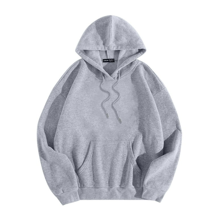 EFGYYF Womens Hoodies Oversized Sweatshirts Women Long Sleeve Letter Graphic Printed Hoodie Pullover Sweatshirts Drawstring Sweatshirts Top Blouse Grey M Walmart