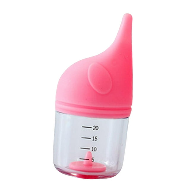 Biberón para cachorros y gatitos, accesorio con diseño anti-asfixia, versátil, fácil de limpiar, con marcas de volumen, comedero para animales . Rosa 20ml