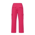 thumbnail image 3 of TIREOW Girls Cargo Sweatpants Solid Color Elastic Waist Wide Leg Cargo Sweat Pants Baggy Casual Cargo Pants with Multi-Pockets, 3 of 9