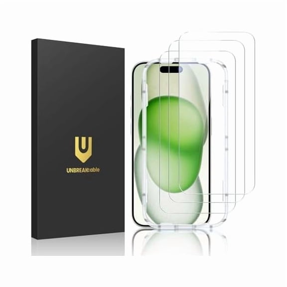 Zhu997 3-Pack Screen Protector for iPhone 15 Plus, Double Shatterproof Tempered Glass [Easy Installation Frame] [9H Hardness] [99.99% HD Clear] [Case Friendly] for iPhone 6.7 inch