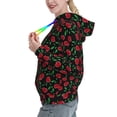 thumbnail image 2 of Salouo Cherry Pattern Hoodie Sweatshirts for Women, Autumn Pullover Hoodie Workout Sweat Women's Long Sleeve Preppy Sweatshirts-X-Large, 2 of 7