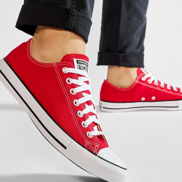 Tenis Convese Unisex Choclo Lona M9696 Rojo 25 cm CONVERSE Choclo Lona Walmart en linea