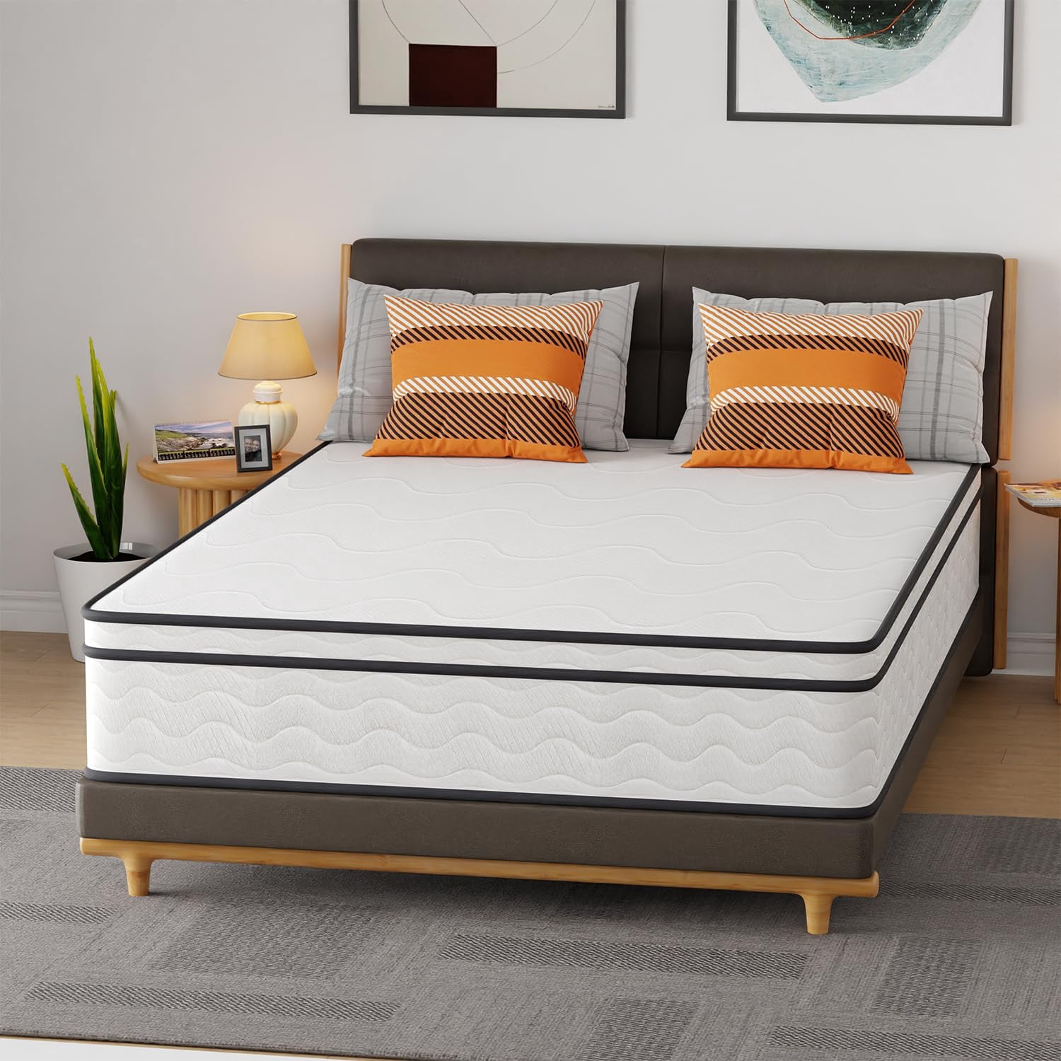 YRLLENSDAN Full Size Mattress in a Box, Foam Spring Hybrid Mattress, Medium Firm Full Mattress 12 Inch, Fiberglass Free Mattress Full Size Double Bed Mattress