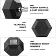 thumbnail image 2 of LIFERUN Black Rubber Coated Cast Iron Hex Dumbbell, 30-85lb, 2 of 13