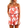 thumbnail image 3 of jiaxiM Jumpsuits for Women Bandeau Rompers Casual Strapless Floral Printed Romper off the Shoulder Summer Overalls Sleeveless One Piece Outfits with Pockets, 3 of 5