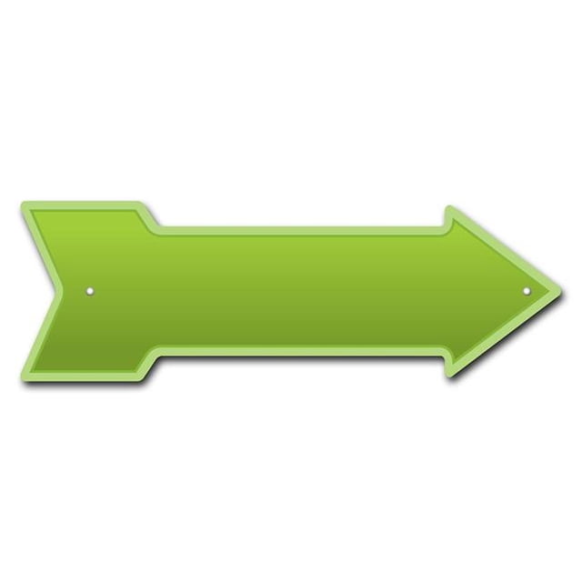 SignMission P-ARROW-999772 6 x 18 in. Wide Lime Green Arrow Sign