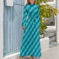 thumbnail image 3 of Blue plaid Long Dress sexy dress for women Cocktail of dresses, 3 of 4