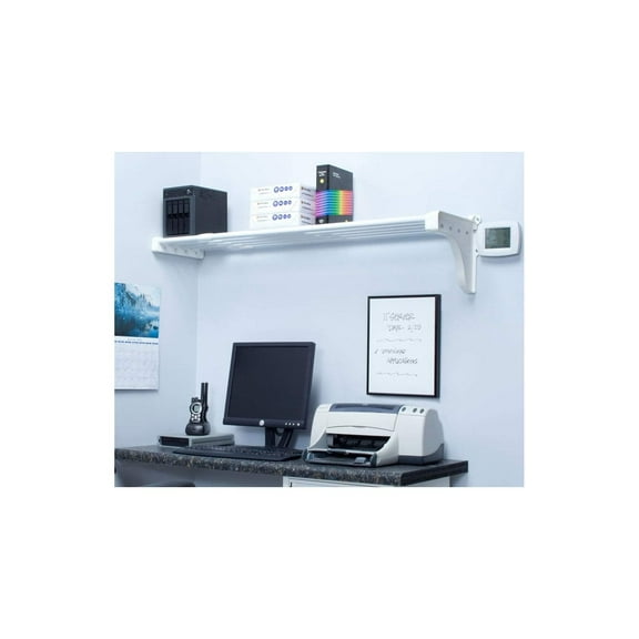 Drevy - DIY Expandable Closet Shelf (NO Hanging Rod) - 63.3” to 118” - White - Easy to Install to 2 Sidewalls -(EZS-SW118)- Wire Closet Shelving Alternative