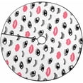thumbnail image 1 of FMSHPON Eye Pink Lips Xmas Christmas Tree Skirt Stand Mat for Holiday Party Decoration Indoor Outdoor 36 inches, 1 of 3