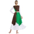 thumbnail image 4 of DPOIS Women Praise Dance Dress Sleeveless Liturgical Dancewear Worship Overlays Brown&Green S, 4 of 7