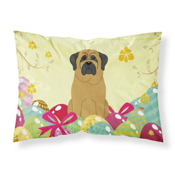 Carolines Treasures BB6018PILLOWCASE Easter Eggs Mastiff Fabric Standard Pillowcase Standard multicolor