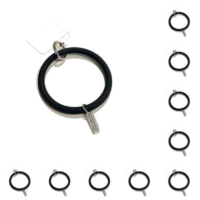 Cadena de teléfono inteligente Injueey Cordón de anillo universal anti-perdida Negro 10Conjunto