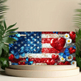 thumbnail image 6 of 1 Pcs License Plate Covers & Frames, American Flag with Butterflies For Decorative Front, Waterproof For Decoration Aluminum License Plate Covers & Frames Cover For Men Women, 12" X 6", 6 of 7