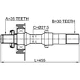 thumbnail image 2 of Febest AXLE HALF SHAFT RIGHT 30X455X35 # 0512-TRIB2WDRH OEM ZZC0-25-700, 2 of 2