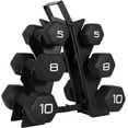 thumbnail image 1 of WF Athletic Supply BLACK Neoprene Dumbbell Set, Non-Slip, Hex Shape, Free weights set for Muscle Toning, Strength Building, Weight Loss - Portable Weights for Home Gym Hand Weight, 1 of 8