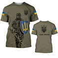 thumbnail image 1 of Camiseta con bandera de Ucrania para hombre, Jersey de manga corta de camuflaje del ejército ucraniano, ropa de calle con cuello redondo de gran tamaño, Verano, 1 of 3