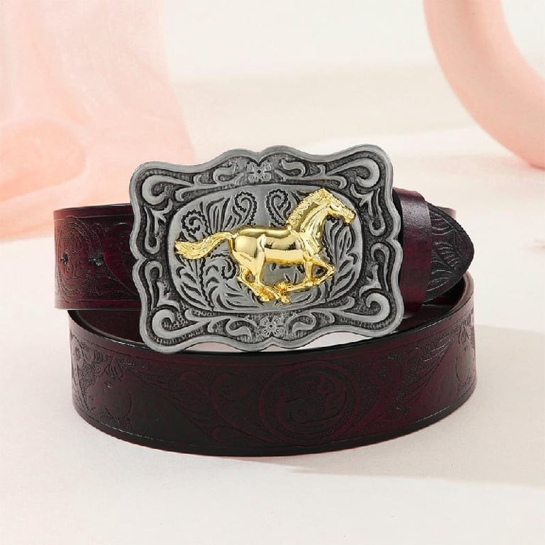 Yokua Vintage Leather Belt Western Belt Cowboy Belt Running  display picture 3