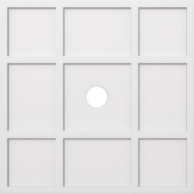 Ekena Millwork CMP36RK-04000 36 in. OD x 4 in. ID Square Rubik Architectural Grade PVC Contemporary Ceiling Medallion