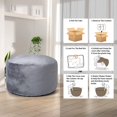 thumbnail image 2 of Giant Bean Bag Chair with High-Rebound Memory Foam, Stuffed Bean Bag Sofa with Dutch Velvet Cover, Big Bean Furniture with Soft Fabric, Plush Lazy Sofa Big Sofa Overall Foam-Filled Beanbag Chair 4 Ft, 2 of 9