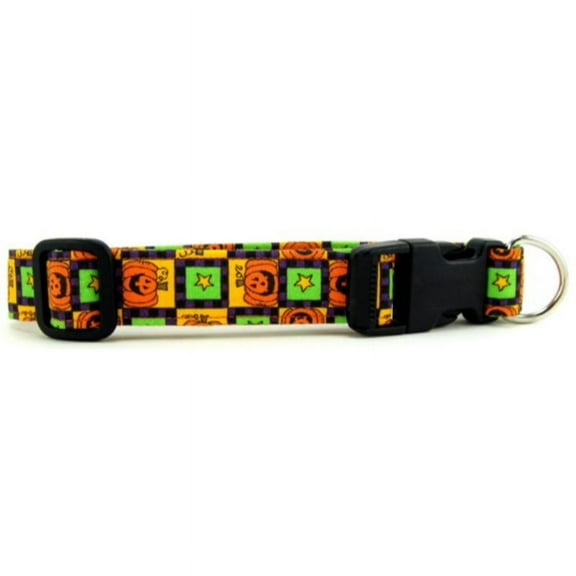 Pumpkin Squares Dog Collar - Size - Medium