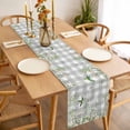 thumbnail image 3 of Table Runner 60 Inches Long for Kitchen Dining, Watercolor Floral Dresser Scarf Farmhouse, Dining Table Decorations for Wedding/Parties, Spring Flowers Birds Plants Gray Plaid 13 x 60 In, 3 of 8