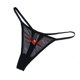 thumbnail image 3 of Tanga de malla con estampado, lencería Sexy con letras y boca, ropa interior de Color sólido, parte trasera en T de cintura baja, 3 of 5