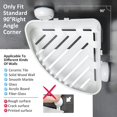 thumbnail image 3 of RV Carrito de ducha de esquina con ventosa, sin perforación, extraíble para baño, carrito de ducha de 10 kg, carrito de ducha de esquina impermeable y a prueba de aceite para baño y cocina - Blanco, 3 of 5