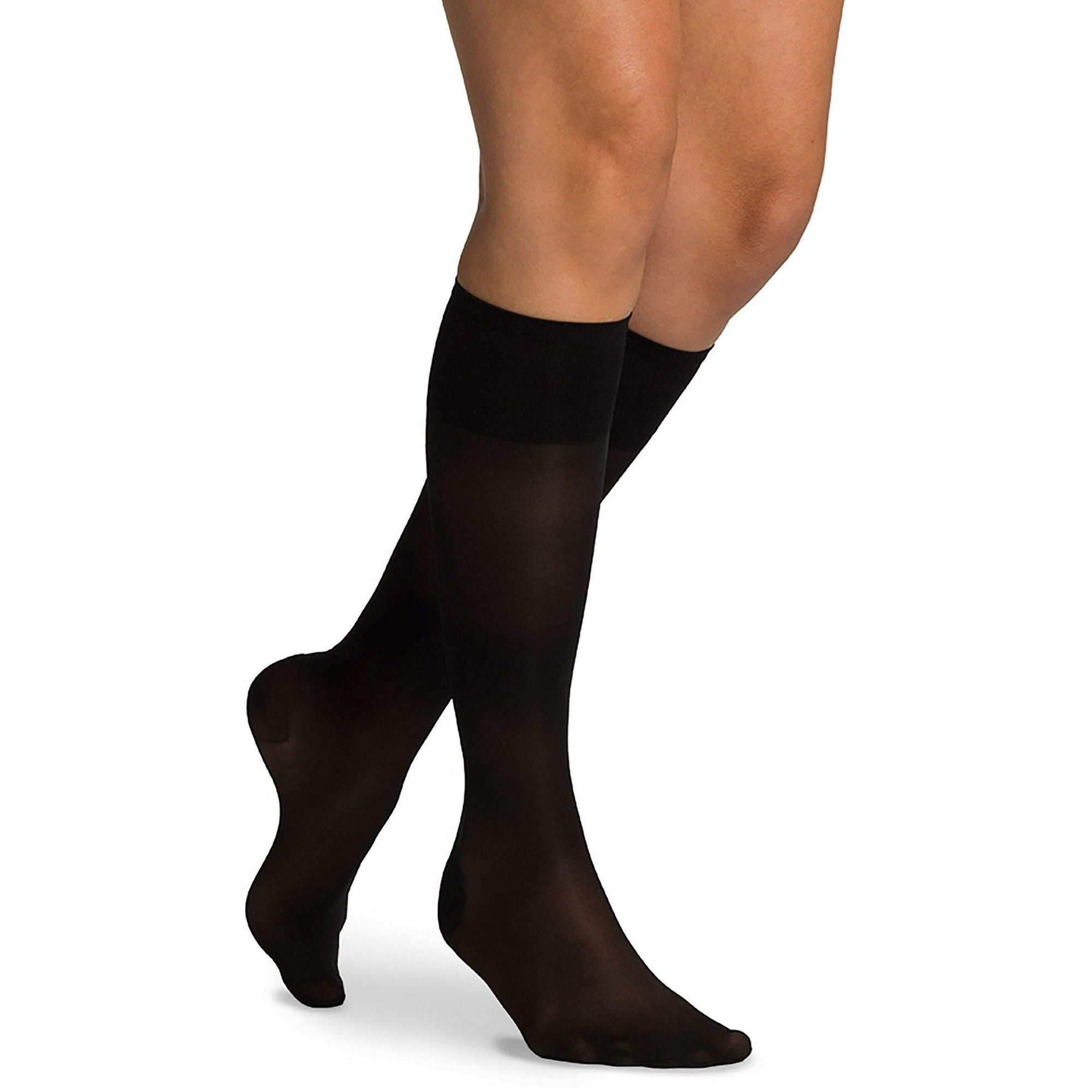 Sigvaris Well Being 120 Women's 15-20 Closed Toe Knee High Compression Stockings Black A