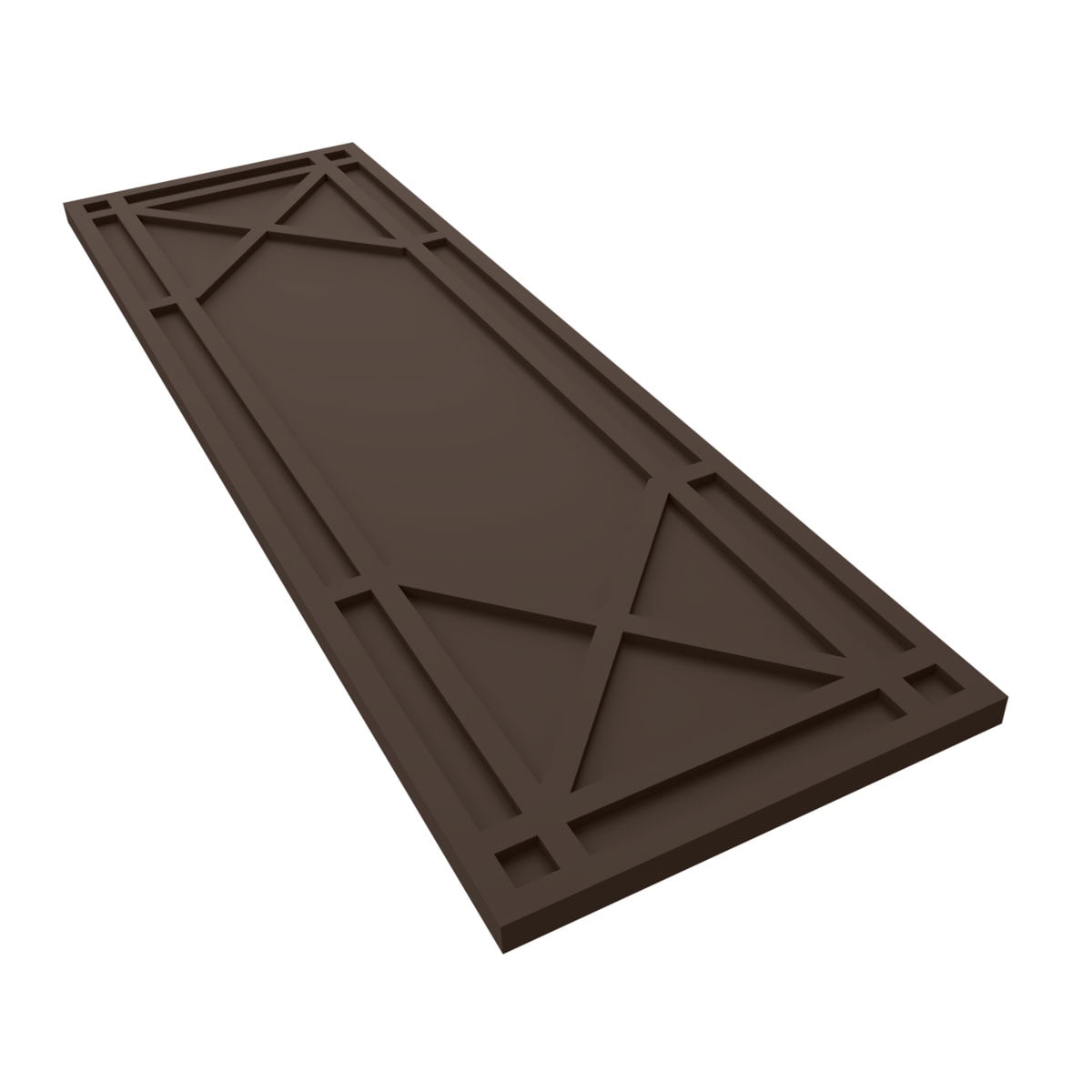 Ekena Millwork 18"W x 75"H True Fit PVC Bungalow Fixed Mount Shutters, Raisin Brown (Per Pair - Hardware Not Included)