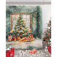 thumbnail image 5 of Green Christmas Tree Shower Curtain, Watercolor Snowflake Balls Xmas Waterproof Washable Boho Funny Cute Shower Curtains Set for Bathroom Farmhouse Bathtubs Decor with Hook, 48"Wx72"L, 5 of 7