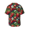 thumbnail image 2 of Vsdgher Strawberry2 Print Men's Wrinkle Free Untucked Cuban Shirt Business Casual Button Down Shirts Short Sleeve Shirt, 2 of 7