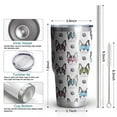 thumbnail image 6 of 30oz French Bulldog with Glasses White Tumblers Stainless Steel Tumbler with Lid and Straw,Vacuum Insulated Double Wall Travel Tumbler Cups Mug with Cleaning Brush for Coffee,Tea, 6 of 7