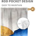 thumbnail image 4 of Boho Forest Curtains, Mid Century Modern Aesthetic Mountains Gold Sun Nature Abstract Art Print Blue Teal Window Drapes Treatments for Bedroom Living Room Kitchen Bathroom, 84"x63" Inch, 4 of 5