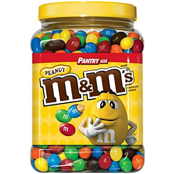M&Ms Peanut Chocolate Candy Pantry Size Jar 62 Oz. (Pack Of 6) A1