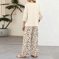 thumbnail image 6 of 2 Piece Lounge Set Women Vacation Dressy Outfits 3/4 Sleeve V Neck T Shirt & Wide Leg Pants Sets Cozy Cruise Clothes, 6 of 6