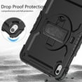 thumbnail image 3 of Elehold iPad Rugged Military Shockproof Case For iPad 11th Generation(A16) 2025 with Screen Protector, Detachable Shoulder Strap Pen Holder Rotating Kickstand Full Body Protection Case,Black, 3 of 9