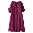 thumbnail image 2 of BUIGTTKLOP Summer Dresses for Women Half Sleeve Knee Length Shorts A Line Pleated Sundresses, 2 of 6