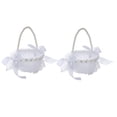 thumbnail image 1 of Cestas de Flores de Boda para Niña, Cesta de Pétalos de Flores, Decoración de Lazo Elegante, Cesta de Flores de Satén para Decoración de Despedida de Estilo B, 1 of 7