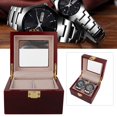 thumbnail image 4 of Estuche para reloj, caja de reloj brillante de viaje portátil de 2 rejillas, caja de almacenamiento para reloj, máxima confiabilidad, 4 of 9