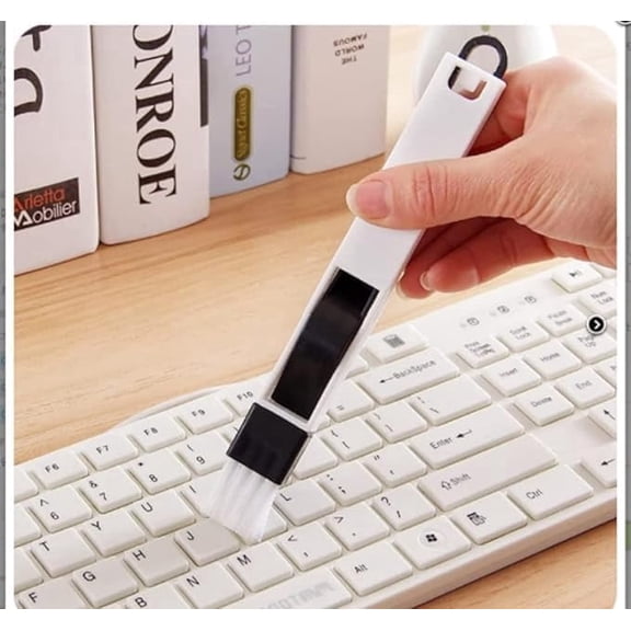 2 in 1 Multi-Function Plastic Corners & Edges Dust Multipurpose Use Cleaning Brush for Window Frame, Keyboard with Mini Dustpan, 1-Pieces