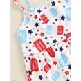 thumbnail image 6 of Musuos Toddler Girls Independence Day Jumpsuit 6M 12M 18M 24M 3Y Sleeveless Stars Popsicle Print Summer Romper, 6 of 8
