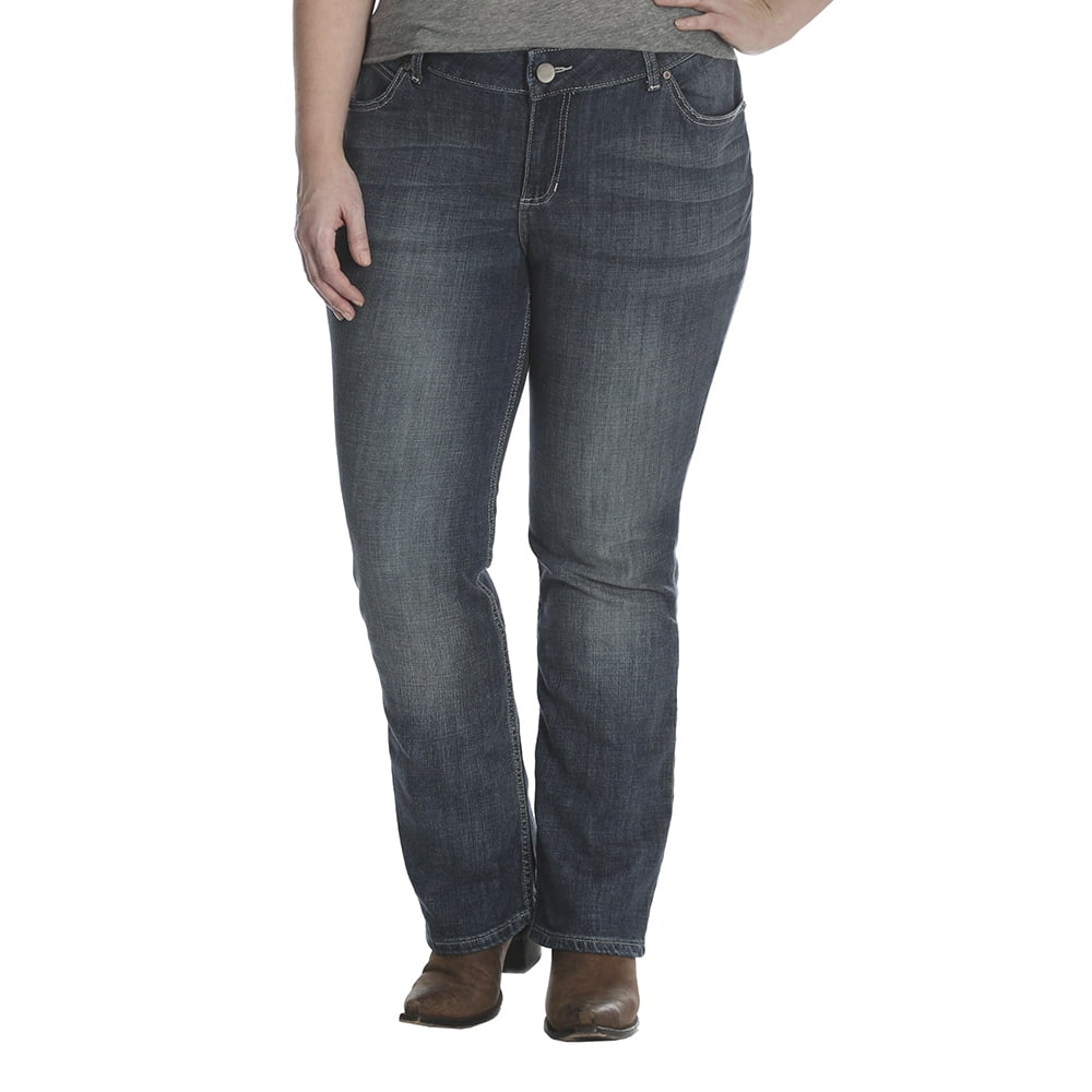 Wrangler Womens Plus Size Straight Leg Jean 18WX32 Medium Blue 