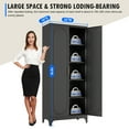 thumbnail image 4 of Polup Modern Metal Pantry Cabinet, 75" H, Adjustable Shelves and Doors, Black, 4 of 8