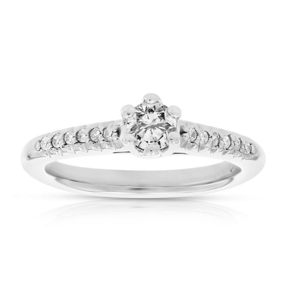 Vir Jewels 0.60 CTTW Diamond Engagement Ring 10K White Gold Bridal Wedding Size 7 Female Adult