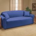 thumbnail image 2 of Collections Etc Jersey Stretch Slipcover Furniture Protector, Blue, Sofa, 2 of 5