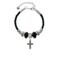 thumbnail image 2 of Delight Jewelry Stainless Steel 5/8" Cross - Mom Celtic Knot Leather Bead Bracelet, 7"+2" Extender, 2 of 4