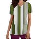 thumbnail image 1 of Vestido Corto para las Mujeres con Cuello en V Imprimir Manga Corta Bolsillo Enfermera Top, Poliéster Ligero para el Hogar Diario Y Desgaste Casual, 1 of 1
