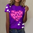 thumbnail image 2 of PMUYBHF Débardeur Graphique Sans Manches pour Femmes Mode Saint-Valentin Imprimé Amour Col Rond Manches Courtes T-Shirt Décontracté (5), 2 of 5