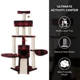 thumbnail image 2 of Multi-Level Cat Tree Tower with Sisal Scratching Posts, Cozy Condo, Multiple Platforms and Hanging Toys, Beige, 57" Height, 2 of 7