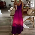 thumbnail image 2 of Wycnly Summer Dresses for Women Beach Hawaiian Style Loose Swing Spaghetti Strap Maxi Dresses 2025 Short Sleeve V-Neck Sunset Print Long Formal Dress Hot Pink s, 2 of 5